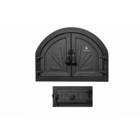 Комплект дверцы чугунной для камина/барбекю Iron Fire Adeline 550х410 мм + поддувальная Style 50 315х165 мм