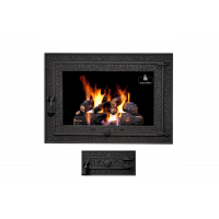 Комплект дверцят чавунні для каміна/барбекю Iron Fire Magnus 700x500 мм з вогнетривким склом Robax + піддувальна Bastion 375х175 мм