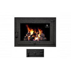 Комплект дверцят чавунні для каміна/барбекю Iron Fire Magnus 700x500 мм з вогнетривким склом Robax + піддувальна Bastion 375х175 мм