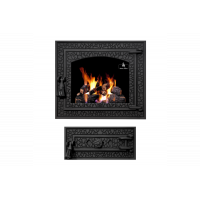 Комплект дверцят чавунні для каміна/барбекю Iron Fire Bastion L 460х400 мм з вогнетривким склом Robax + піддувальна Bastion 375х175 мм