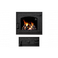 Комплект дверцят чавунні для каміна/барбекю Iron Fire Bastion L 460х400 мм з вогнетривким склом Robax + піддувальна Bastion 375х175 мм