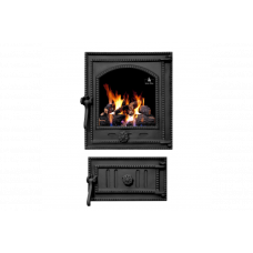 Комплект дверцят чавунні для каміна/барбекю Iron Fire Style 35 350х390 мм з вогнетривким склом Robax + піддувальна Style 35 315х180 мм