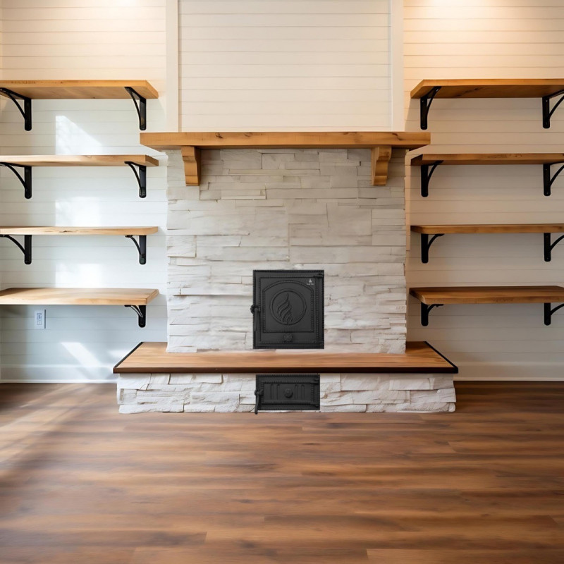 Комплект дверцят чавунні для каміна/барбекю Iron Fire Style 35 WG 350х390 мм + піддувальна Style 35 315х180 мм