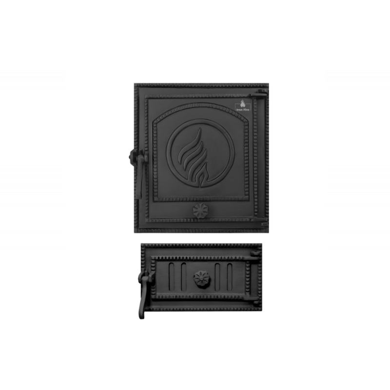 Комплект дверцят чавунні для каміна/барбекю Iron Fire Style 35 WG 350х390 мм + піддувальна Style 35 315х180 мм