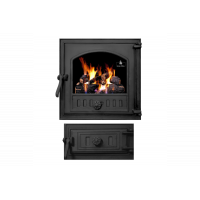 Комплект дверцы чугунной для камина/барбекю Iron Fire Style 40 390х390 мм с огнеупорным стеклом Robax + поддувальная Style 50 315х165 мм