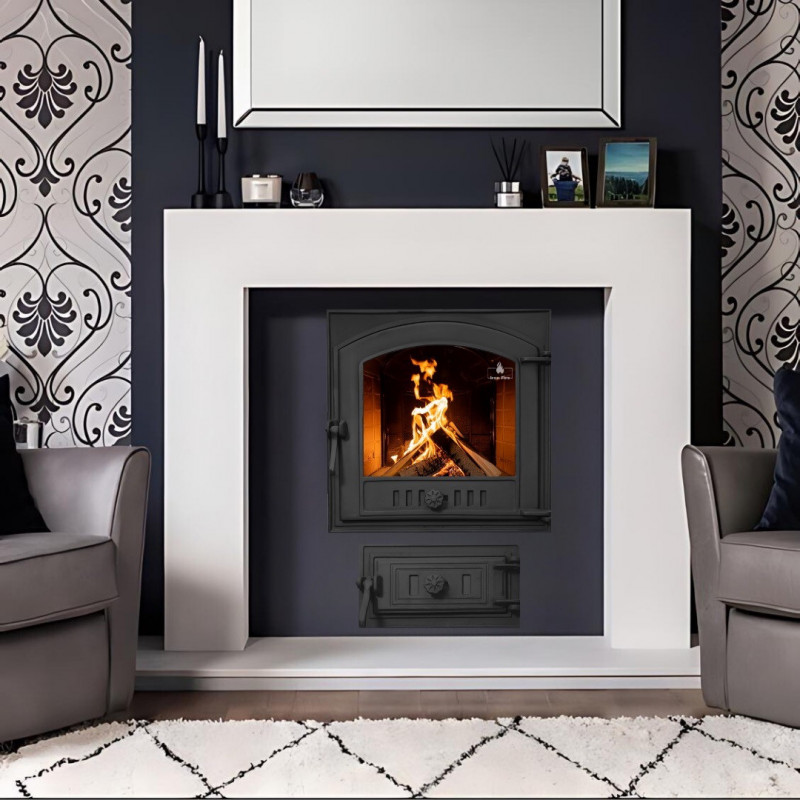 Комплект дверцят чавунні для каміна/барбекю Iron Fire Style 50 485х485 мм з вогнетривким склом Robax + піддувальна Style 50 315х165 мм