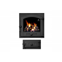 Комплект дверцы чугунной для камина/барбекю Iron Fire Style 50 485х485 мм с огнеупорным стеклом Robax + поддувальная Style 50 315х165 мм
