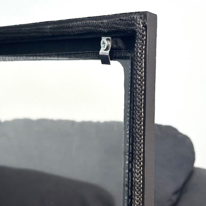 Комплект дверцят чавунні для каміна/барбекю Iron Fire Style 75 730х540 мм з вогнетривким склом Robax + піддувальна Style 50 315х165 мм