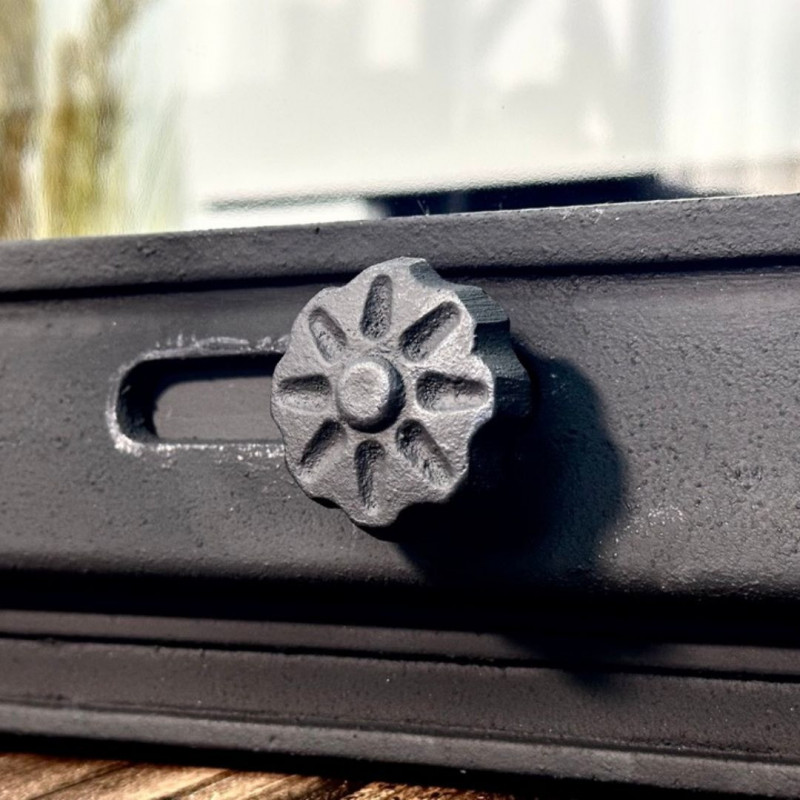 Комплект дверцят чавунні для каміна/барбекю Iron Fire Style 75 730х540 мм з вогнетривким склом Robax + піддувальна Style 50 315х165 мм