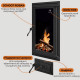 Комплект дверцят чавунні для каміна/барбекю Iron Fire Brown 440x640 мм з вогнетривким склом Robax + піддувальна Style 35 315х180 мм