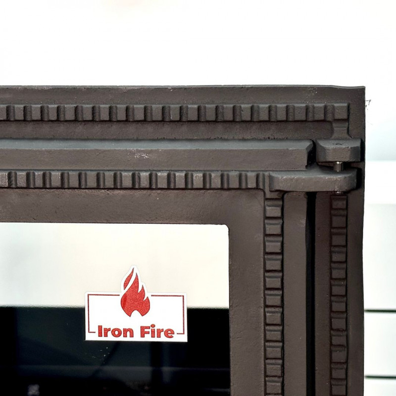 Комплект дверцят чавунні для каміна/барбекю Iron Fire Brown 440x640 мм з вогнетривким склом Robax + піддувальна Style 35 315х180 мм