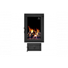 Комплект дверцят чавунні для каміна/барбекю Iron Fire Brown 440x640 мм з вогнетривким склом Robax + піддувальна Style 35 315х180 мм