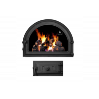 Комплект дверцят чавунні для каміна/барбекю Iron Fire Viola 585х440 мм з вогнетривким склом Robax + піддувальна Style 50 315х165 мм