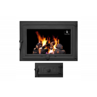 Комплект дверцят чавунні для каміна/барбекю Iron Fire Adam 640x440 мм з вогнетривким склом Robax + піддувальна Style 50 315х165 мм