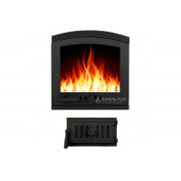 Комплект дверцы чугунной для камина/барбекю Iron Fire Lexy 500x520 мм с огнеупорным стеклом Robax + поддувальная West 320х180 мм