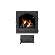 Комплект дверцят чавунні для каміна/барбекю Iron Fire Cameron 480х475 мм з вогнетривким склом Robax + піддувальна Style 35 315х180 мм