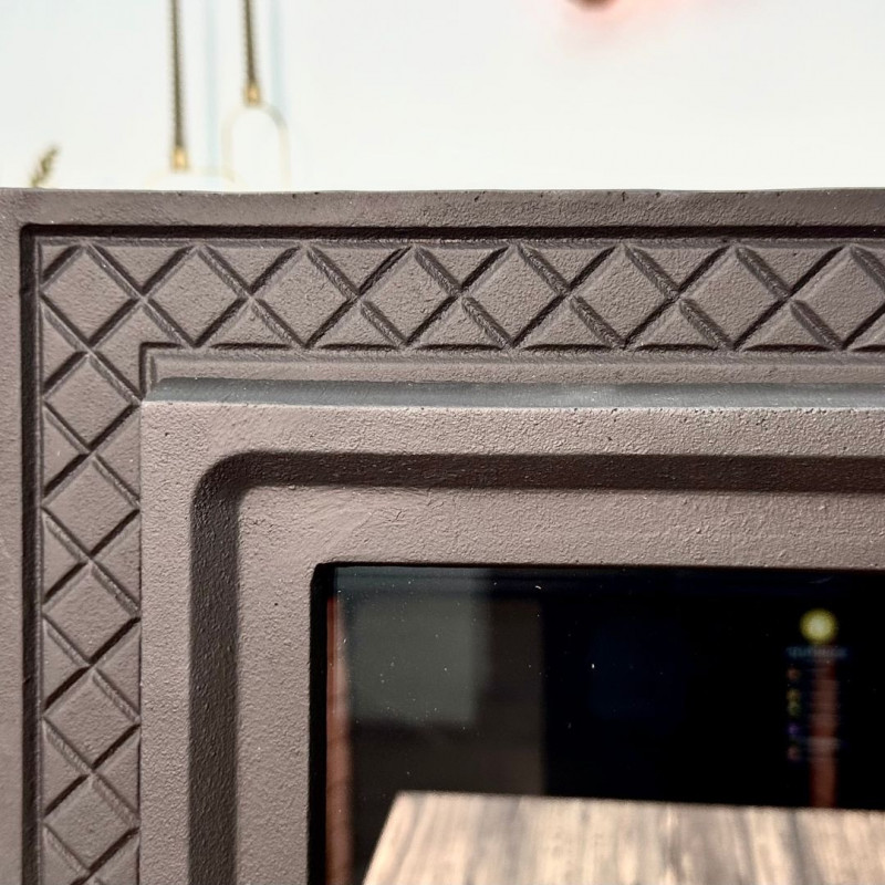 Комплект дверцят чавунні для каміна/барбекю Iron Fire Megan 590х485 мм з вогнетривким склом Robax + піддувальна Style 50 315х165 мм