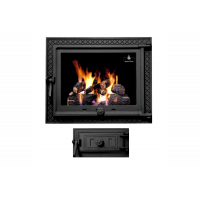 Комплект дверцят чавунні для каміна/барбекю Iron Fire Megan 590х485 мм з вогнетривким склом Robax + піддувальна Style 50 315х165 мм