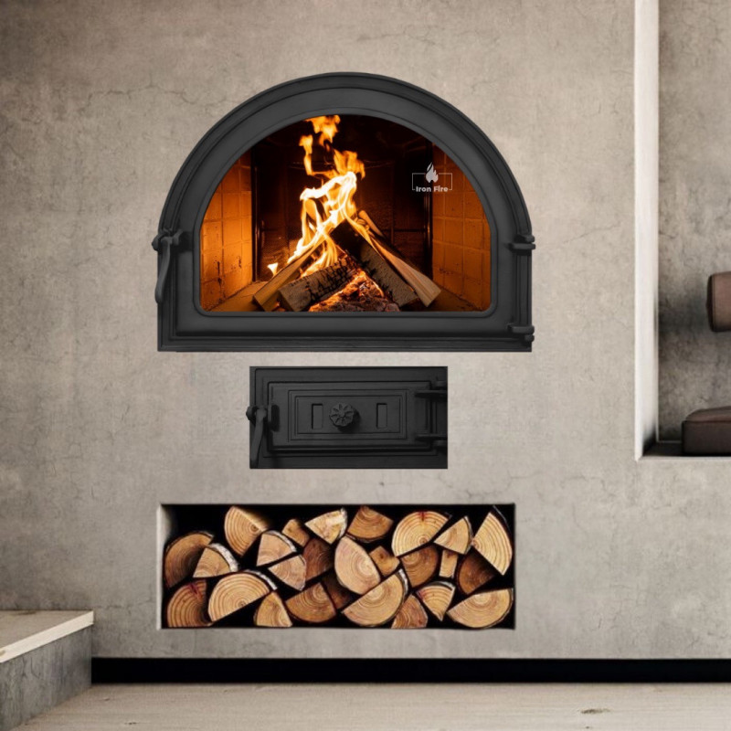 Дверцята чавунні піддувальні для каміна/ печей Iron Fire Style 50 315x165 мм