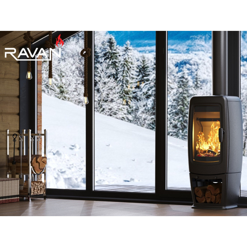 Чавунна піч камін Ravan Incorta 10 кВт на дровах