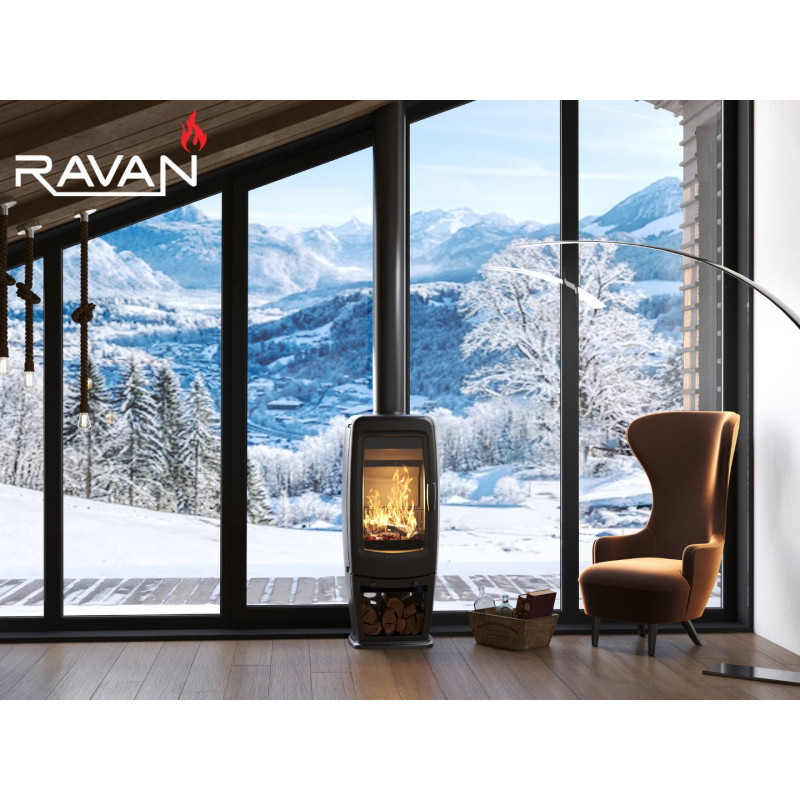 Чавунна піч камін Ravan Incorta 10 кВт на дровах
