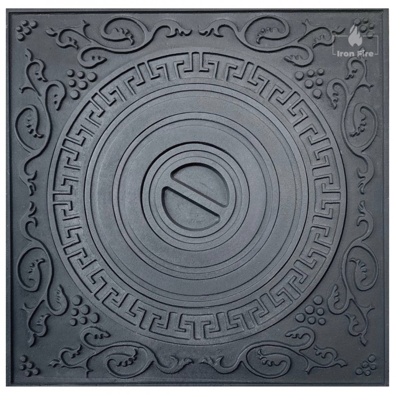 Плита чавунна Iron Fire 520х520 мм під казан з візерунком
