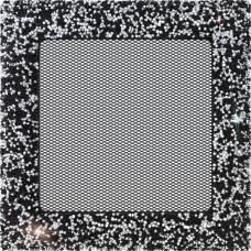 Камінна решітка Решітка Venus з кристалами Swarovski чорно-срібна 17x17 Kratki