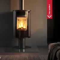Сталева піч-камін Kratki ERIK на ніжці з обертовим корпусом (5,5 кВт)