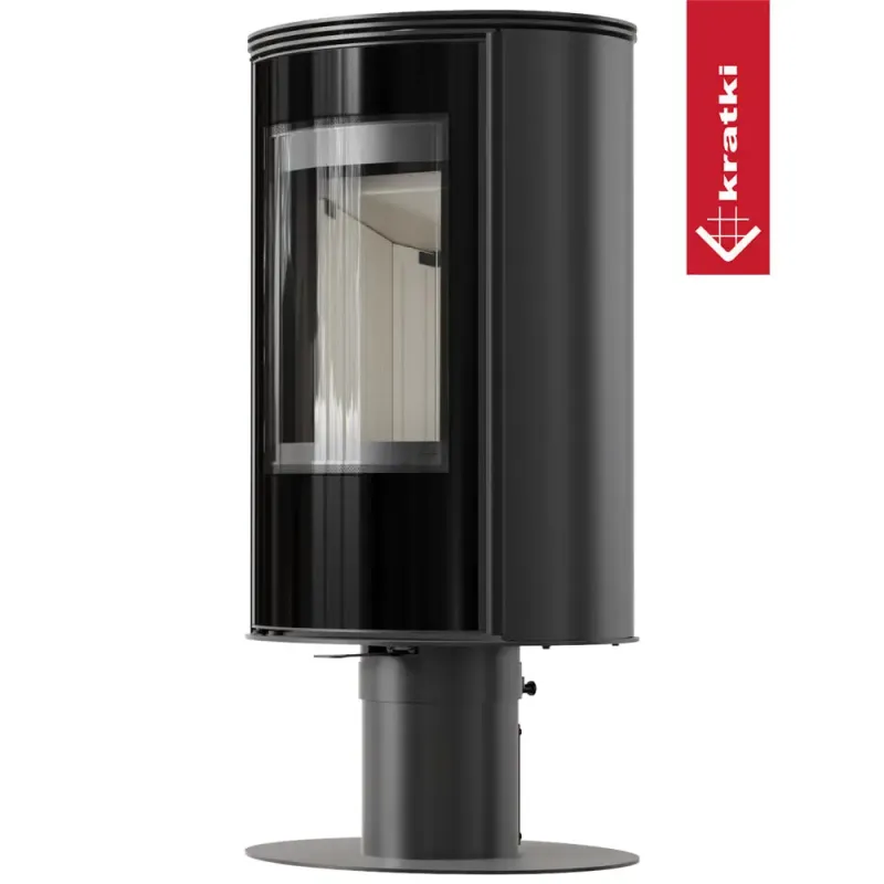 Сталева піч-камін Kratki ERIK на ніжці з обертовим корпусом (5,5 кВт)