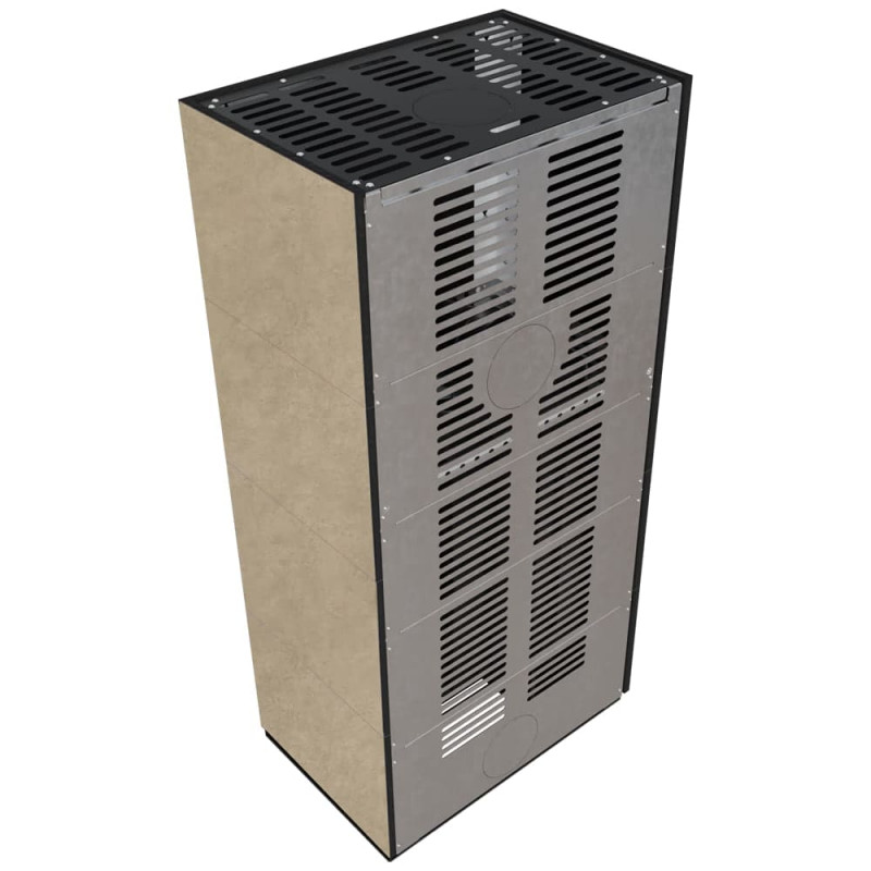Камін Kratki FLOKI BOX лівий 8 kW Ø 160 в обудові з керамограніту FOKOS RENA
