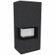 Камін Kratki FLOKI BOX лівий 8 kW Ø 160 в обудові з керамограніту NATURALI ARDESIA NERO A SPACCO