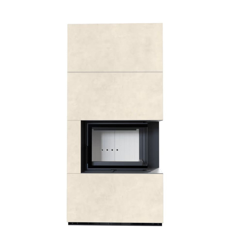 Камін Kratki FLOKI BOX правий 8 kW Ø 160 в обудові з керамограніту FOKOS TALCO
