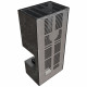 Камін Kratki FLOKI BOX правий 8 kW Ø 160 в обудові з керамограніту NATURALI NERO GRECO