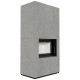 Камін Kratki FLOKI BOX 8 kW Ø 160 в обудові з керамограніту  CEMENTO GRIGIO BOCCIARDATA