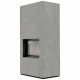 Камін Kratki FLOKI BOX 8 kW Ø 160 в обудові з керамограніту  CEMENTO GRIGIO BOCCIARDATA
