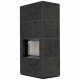 Камін Kratki FLOKI BOX 8 kW Ø 160 в обудові з керамограніту  FOKOS GRAFITE