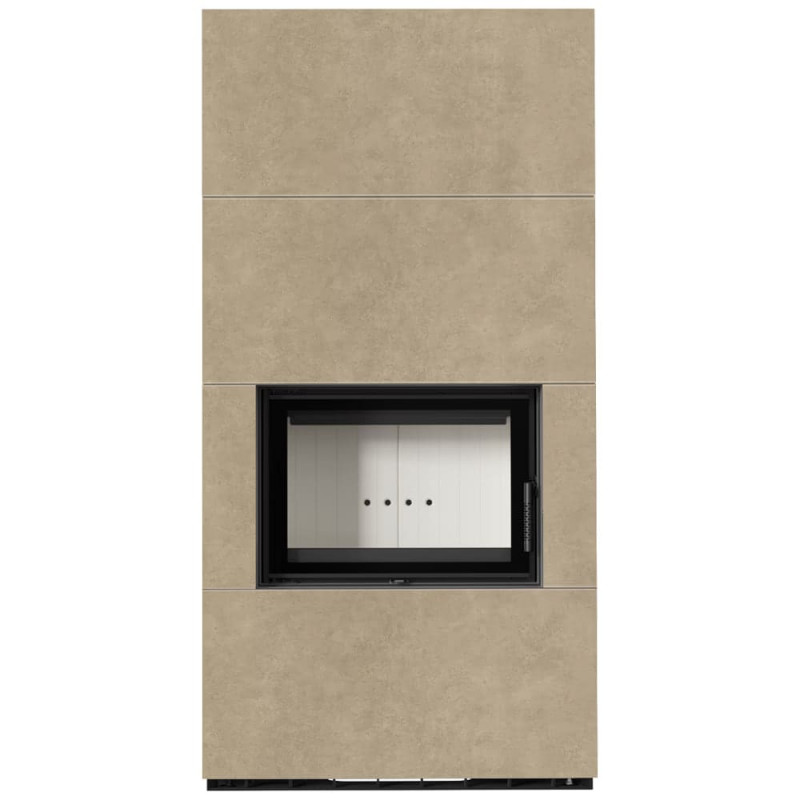 Камін Kratki FLOKI BOX 8 kW Ø 160 в обудові з керамограніту  FOKOS RENA