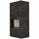 Камін Kratki FLOKI BOX 8 kW Ø 160 в обудові з керамограніту  NATURALI NERO GRECO