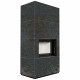 Камін Kratki FLOKI BOX 8 kW Ø 160 в обудові з керамограніту  OXIDE NERO