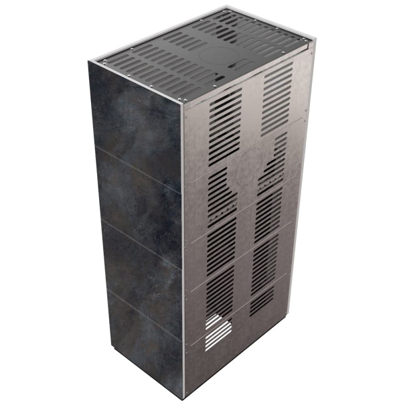 Камін Kratki FLOKI BOX 8 kW Ø 160 в обудові з керамограніту  OSSIDO NERO