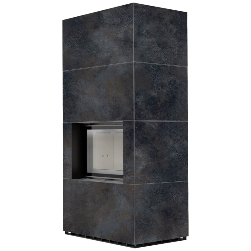Камін Kratki FLOKI BOX 8 kW Ø 160 в обудові з керамограніту  OSSIDO NERO