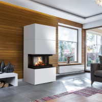 Камин Kratki NBC 7 в здании HOME EASY BOX стальной - белый