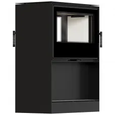 Сталева піч-камін Kratki KARI 80 тунель з вбудованою нішою для дров Ø 180 (12 кВт)