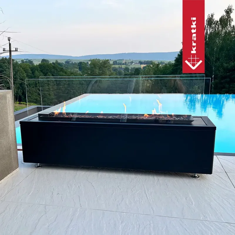 Газовий обігрівач Kratki PATIO HORIZONTAL стальний - ручне управління (17,5 кВт)