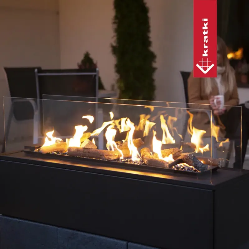 Газовий обігрівач Kratki PATIO HORIZONTAL стальний - ручне управління (17,5 кВт)