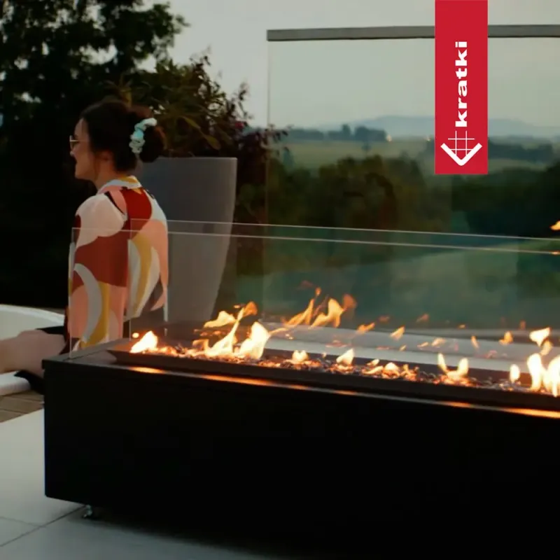 Газовий обігрівач Kratki PATIO HORIZONTAL стальний - ручне управління (17,5 кВт)