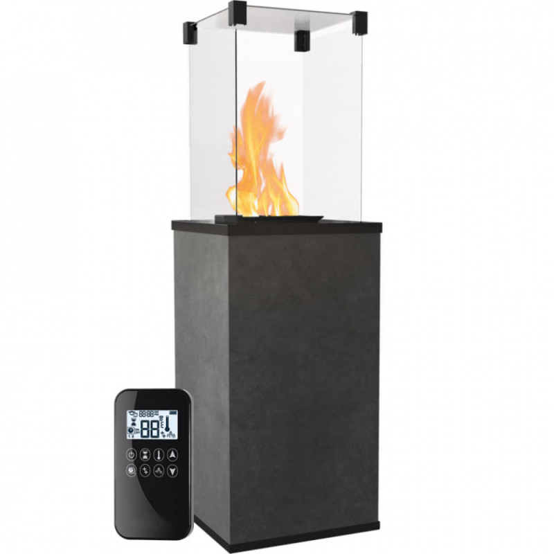 Газовий обігрівач Kratki PATIO MINI керамограніт BLEND NERO - пульт (8,2 кВт)
