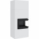 Камін Kratki SIMPLE 12 BS права в обудові BOX стальний - білий