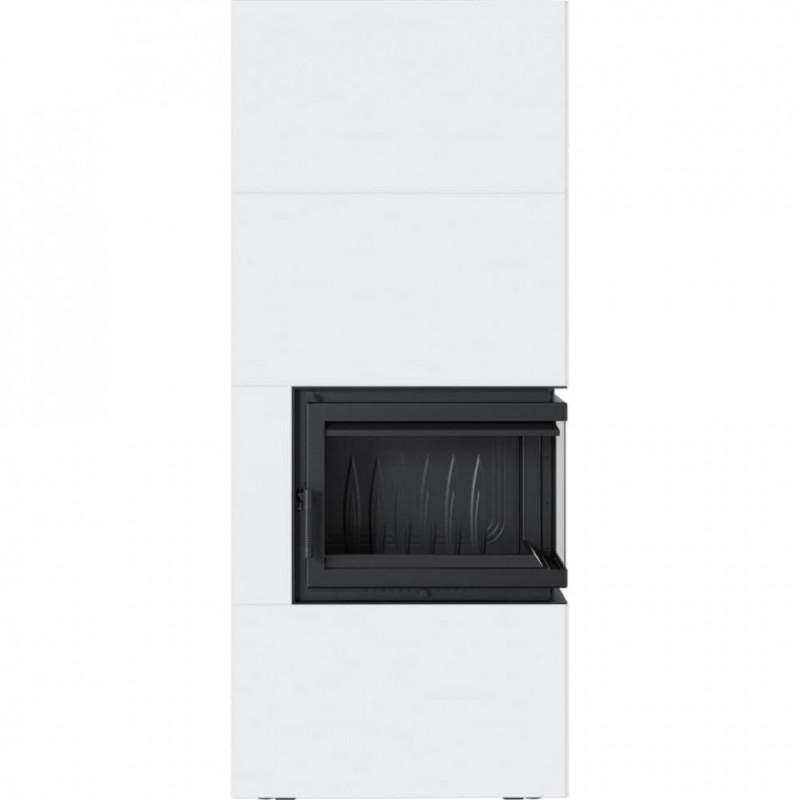 Камін Kratki SIMPLE 12 BS права в обудові BOX стальний - білий