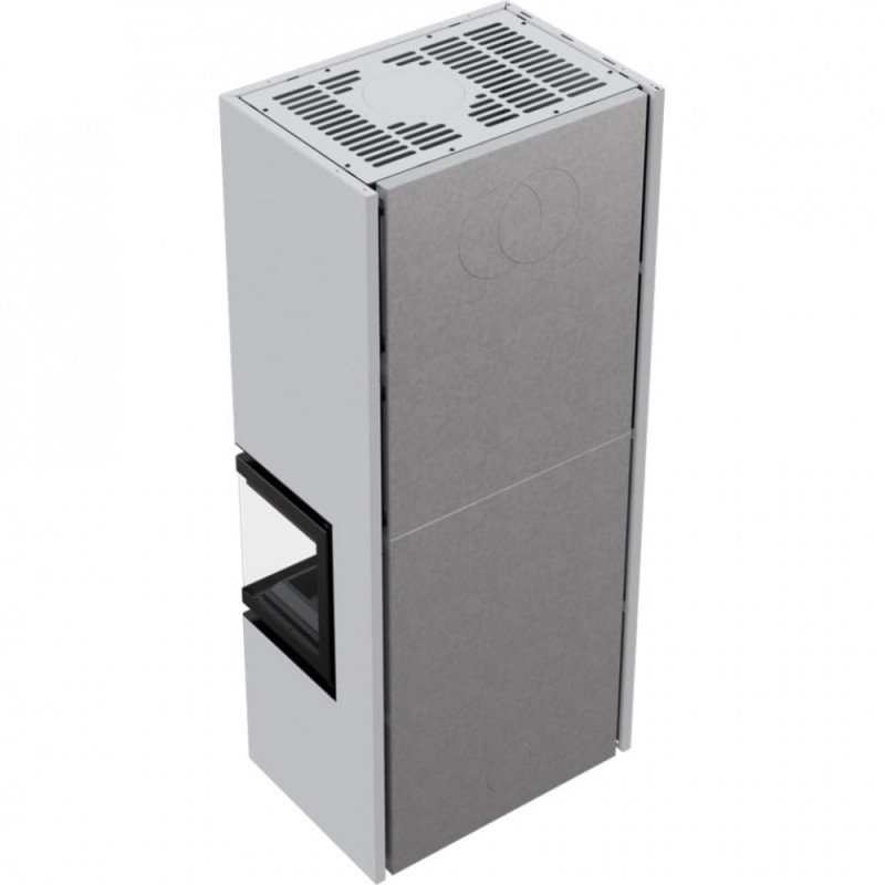 Камін Kratki SIMPLE 12 BS права в обудові BOX стальний - білий